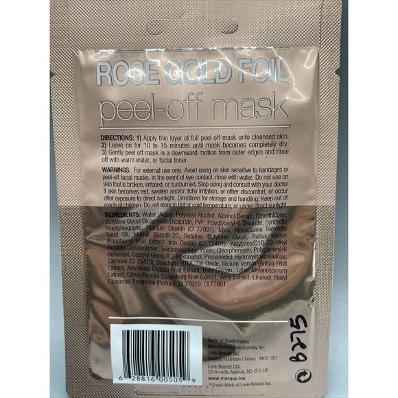 Rose Gold Foil Mask Masque Bar Peel Off Mask Lot #B275 - Picture 5 of 6
